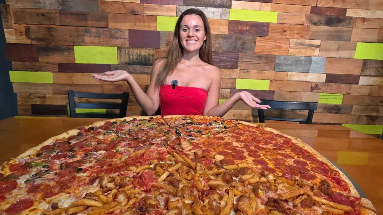 The 36-inch Monster pizza at Main Street Pizza in Kissimmee