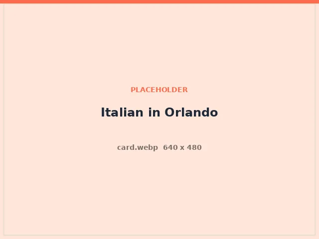 Wood fired pizza and pasta at an Italian restaurant in Orlando