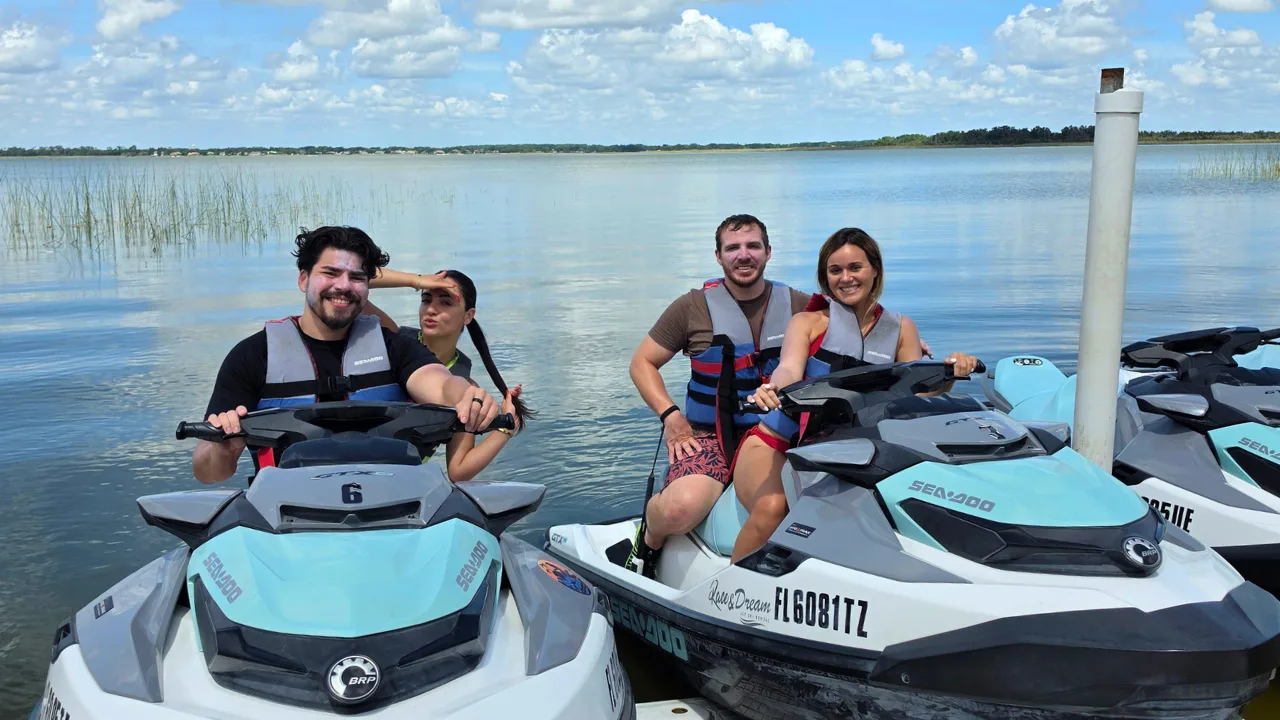 Jet skis on the water at Port 27 on Lake Hamilton