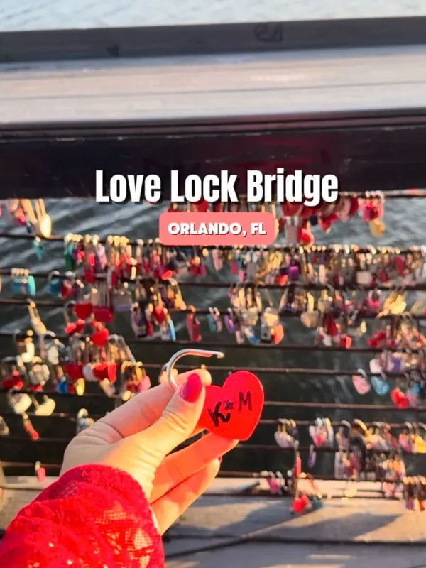 Instagram reel of the love lock bridge at SnowBean Cafe