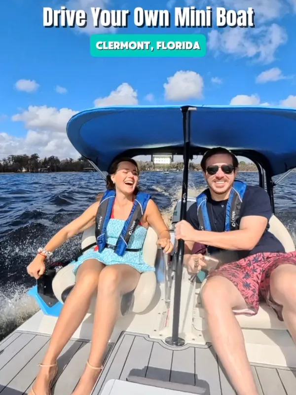 Instagram reel of driving your own boat with Catboat Clermont