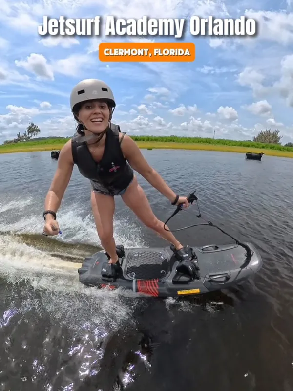 Instagram reel of jet surfing at Clermont Watersports Complex
