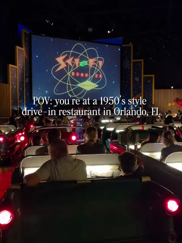 Instagram reel of the Sci-Fi Dine-In Theater at Hollywood Studios