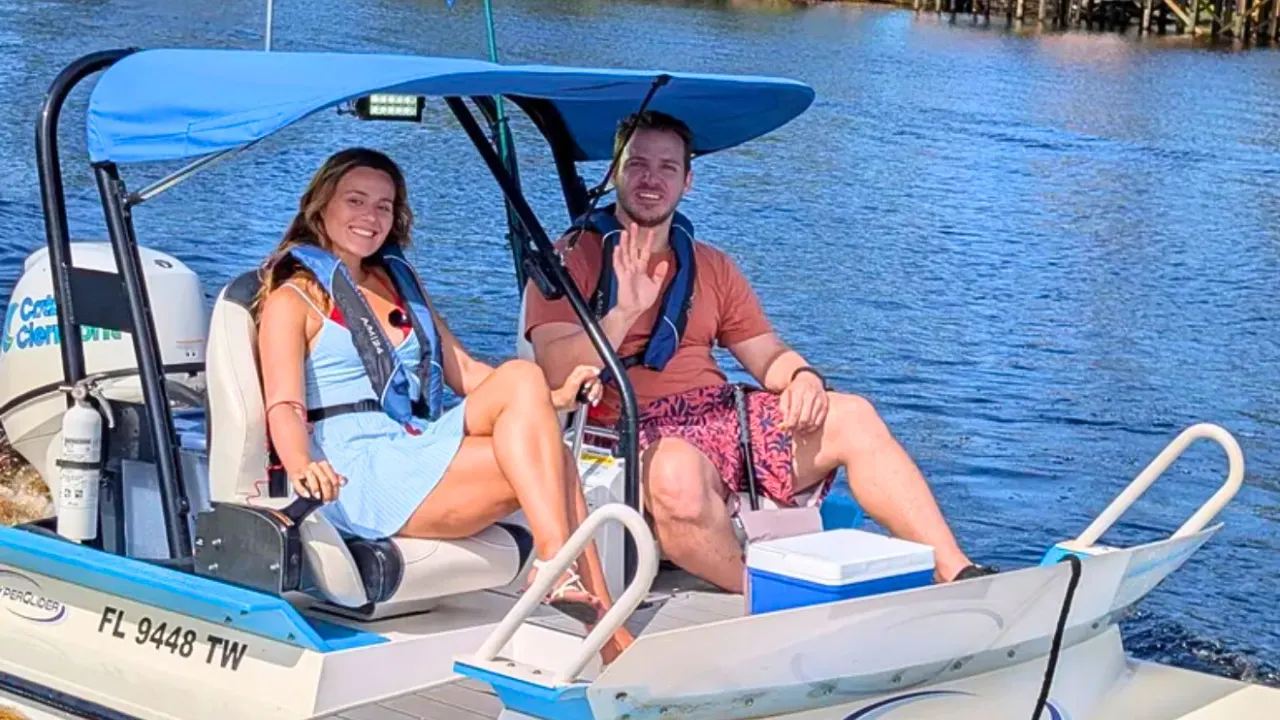A catamaran out on the Clermont Chain of Lakes
