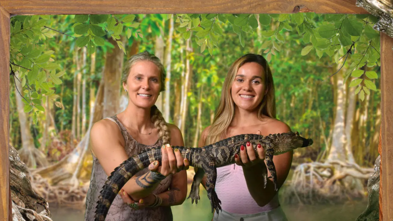 Holding a young alligator at Wild Florida in Kenansville
