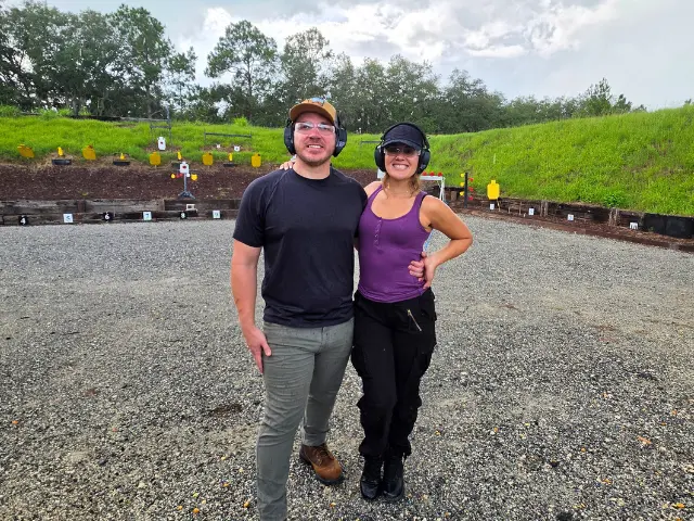 At the outdoor range during firearms training with W.O.F.T. in Groveland, Florida