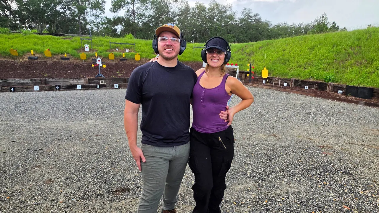 At the outdoor range during firearms training with W.O.F.T. in Groveland, Florida